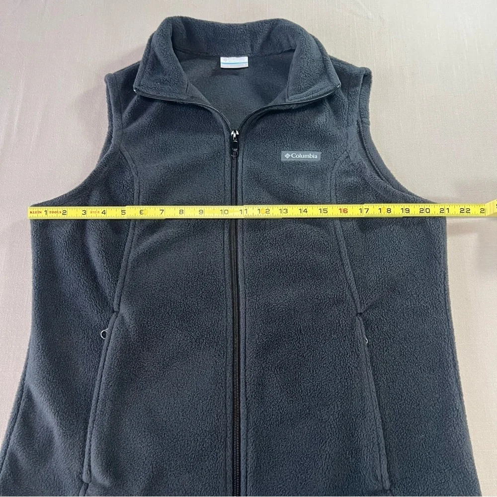 Columbia Benton Springs Women’s Large Fleece Vest Black Zip Front